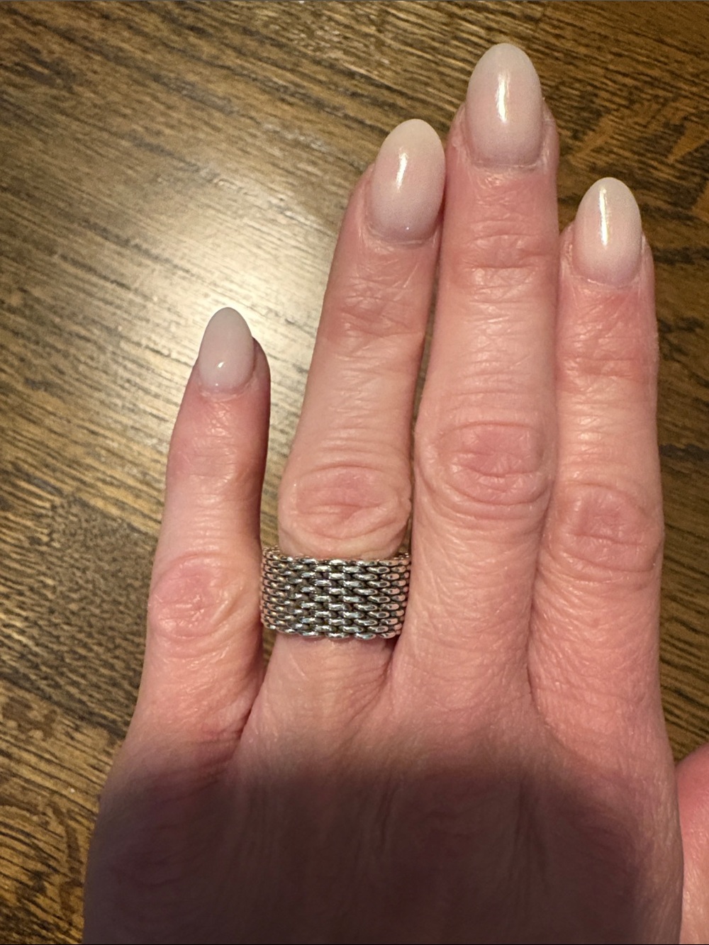 Tiffany & Co. Sterling Mesh Band Ring - Silver